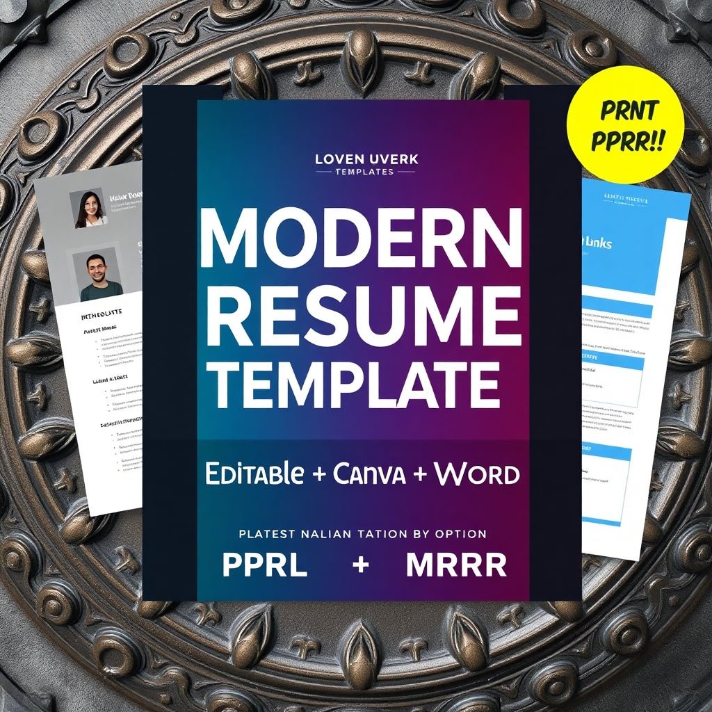 Modern Resume Templates | Editable Canva & Word CV Templates | PLR & MRR - InspireGrowAcademy